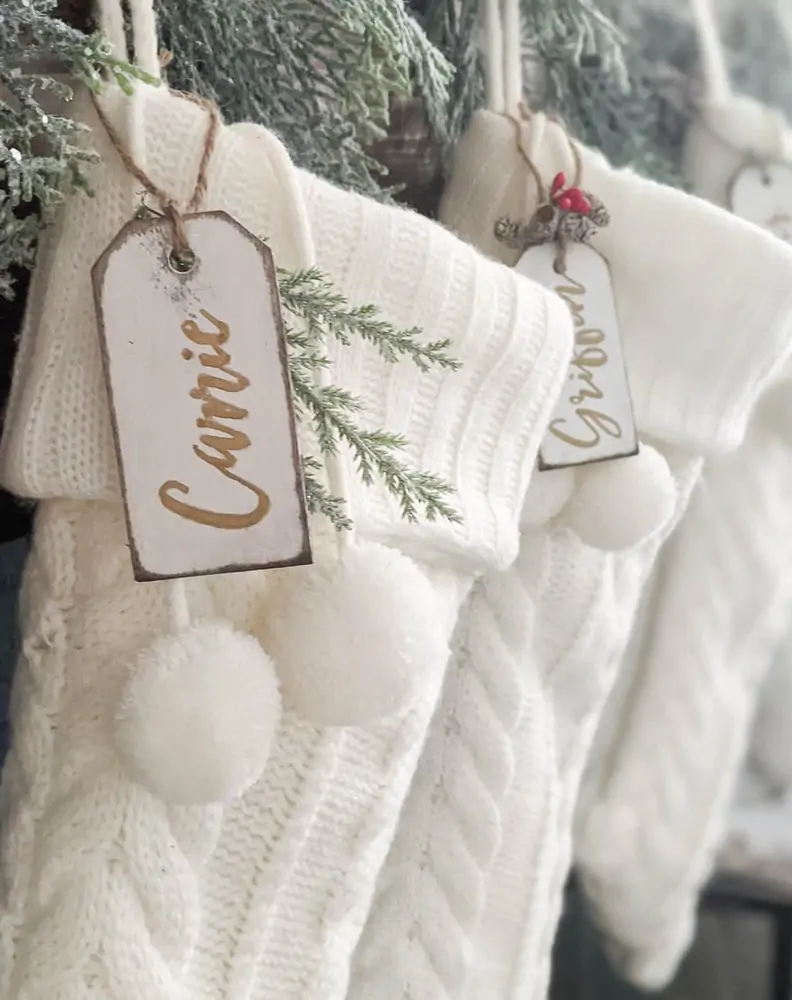how to make beautiful diy stocking name tags